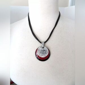 Black and Red Pendant Necklace